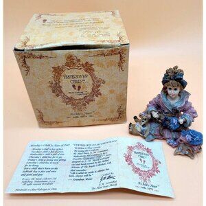 Boyds Bears Yesterday's Child Caitlin w/ Emma & Edmond Diapering Baby 1995 COA